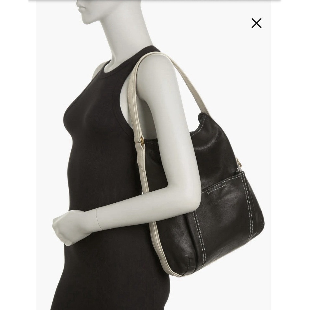 American leather co stratford hobo Black And White leather bag new with tags - Picture 2 of 12